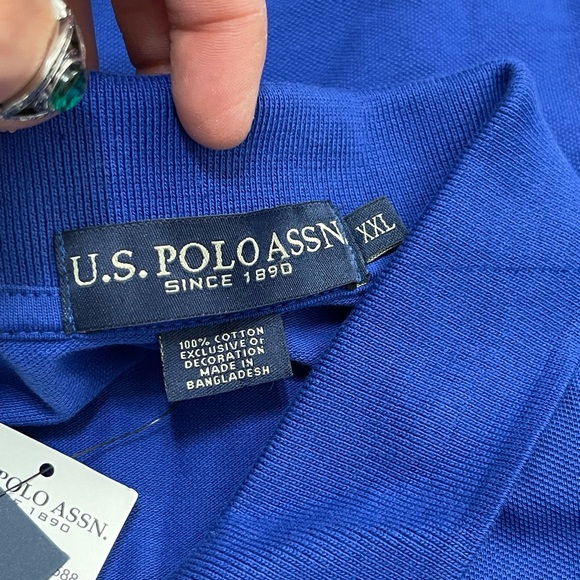 NWT Men’s Size XXL U.S. POLO AASN Short-sleeve Polo Shirt Logo Embroidered Blue - Picture 8 of 13